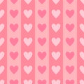 Pink and white hearts pattern Seamless vector soft pink stripe streak background Stylish Valentine\'s day wallpaper